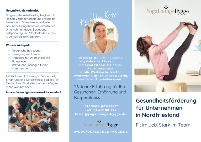Firmen Flyer Yoga Lounge Hygge